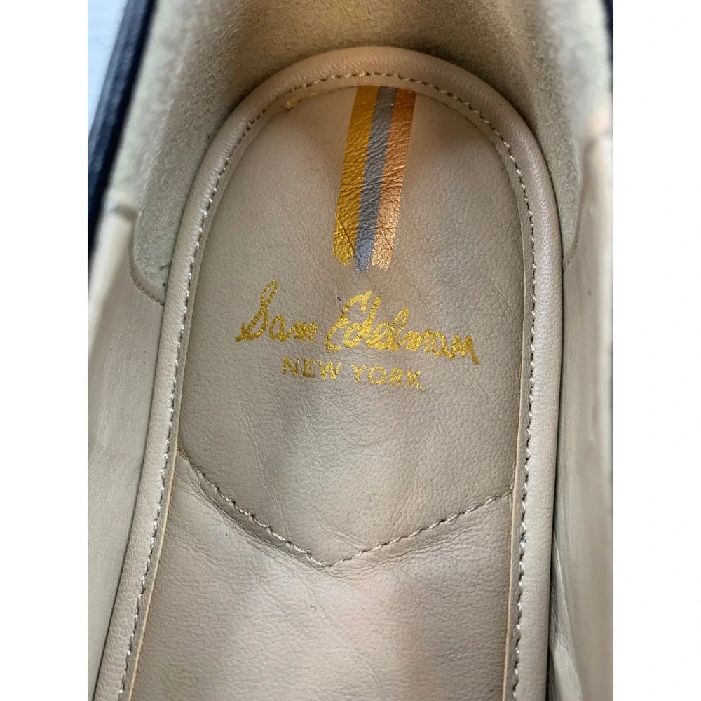 Sam Edelman Kai Women's Black Leather Espadrille Penny Loafers 8.5 Casual Shoes